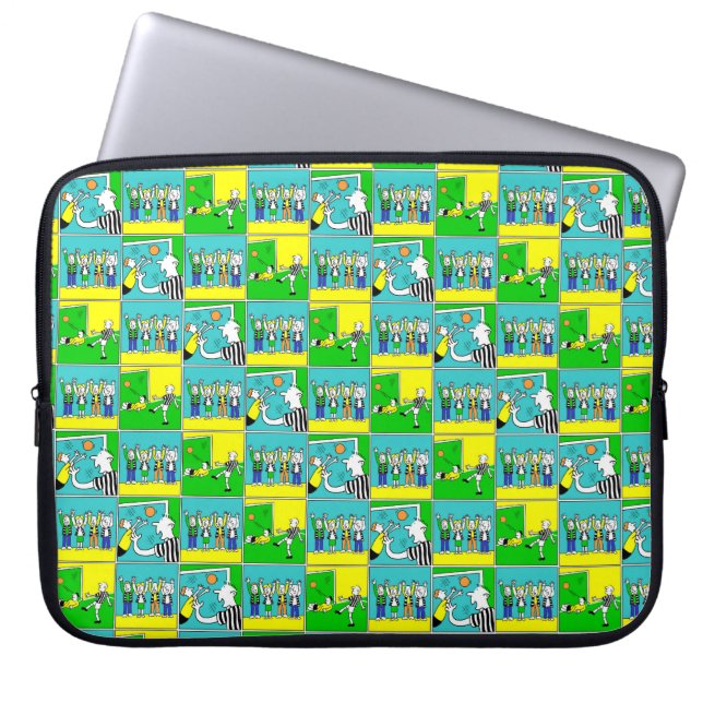 Fotbollsspelare & fans laptop sleeve (Framsidan)