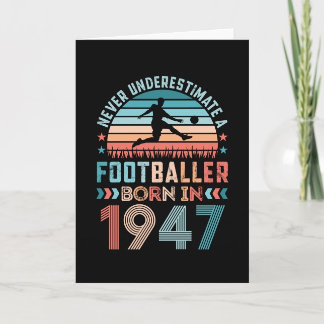 Fotbollsspelare född 1947 Fotboll 80:e födelsedags Kort (Framsida)