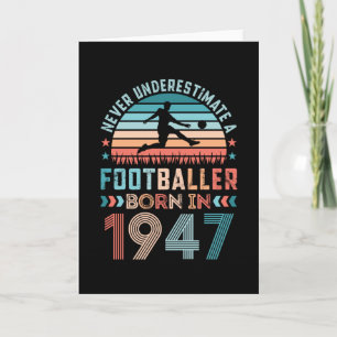 Fotbollsspelare född 1947 Fotboll 80:e födelsedags Kort