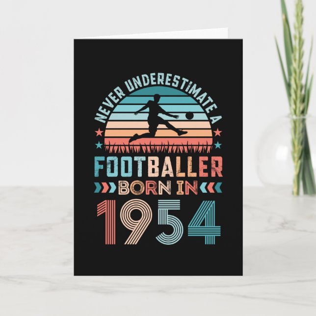 Fotbollsspelare född 1954 Fotboll 70:e födelsedags Kort (Framsida)