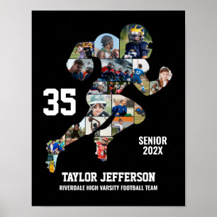 Fotbollsspelare Fotocollage Anpassad Senior Night Poster