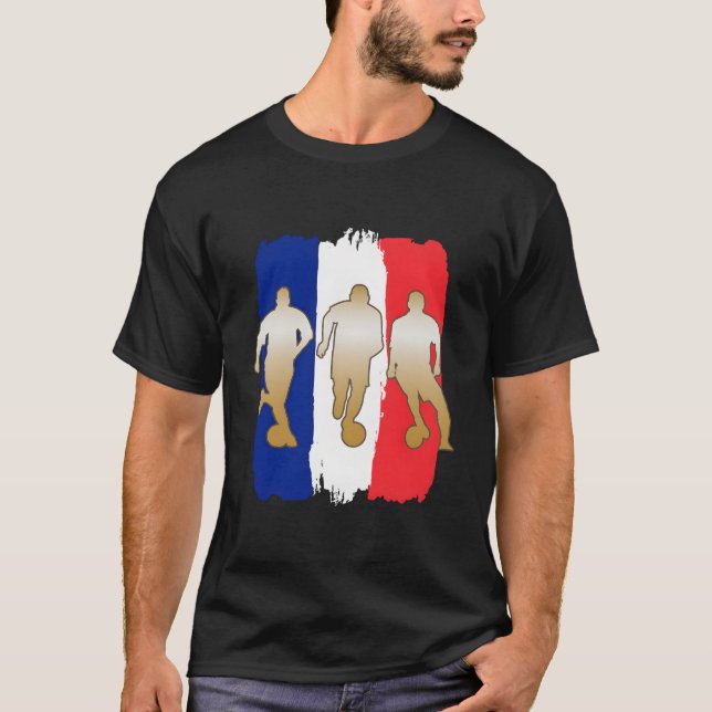 Fotbollsspelare Frankrike Flagga-sökare T Shirt (Framsida)