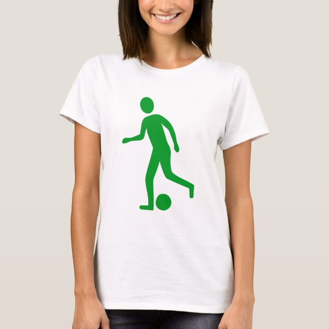 Fotbollsspelare - Grass Grönt Tee Shirt (Framsida)