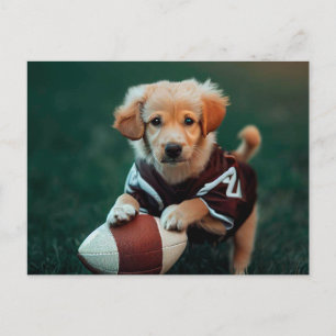 Fotbollsspelare, hund vykort