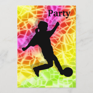 Fotbollsspelare i Fluorescent Mosaic Inbjudan