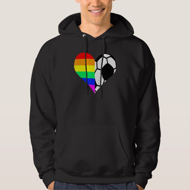 Fotbollsspelare i Heart-Pridet Hoodie (Framsida)