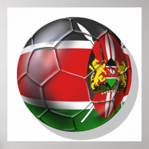 Fotbollsspelare i Kenya flagga-fotboll Poster