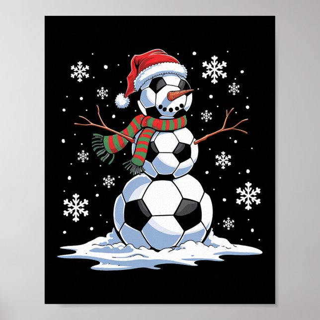 Fotbollsspelare i Snögubbe, jultomten F Poster (Framsidan)