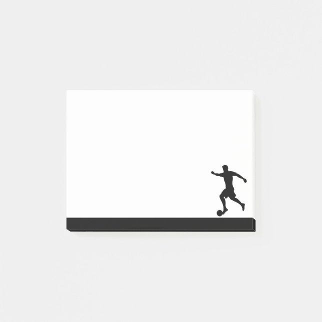 Fotbollsspelare Idrottsman Sport Silhuett Post-it Block (Framsida)