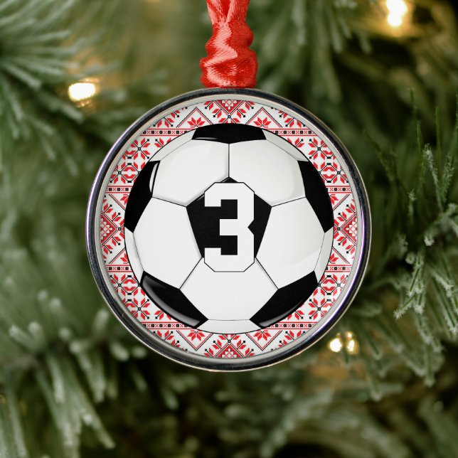 Fotbollsspelare Jersey-julnummer Julgransprydnad Metall (Träd)