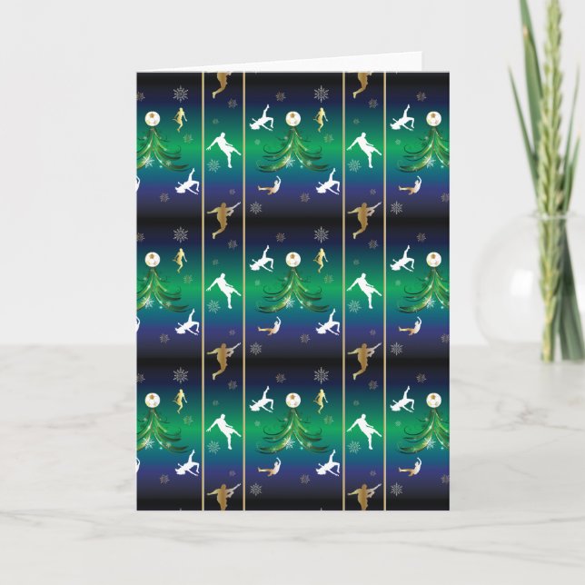 Fotbollsspelare Jul Snowflake Mönster Kort (Framsida)
