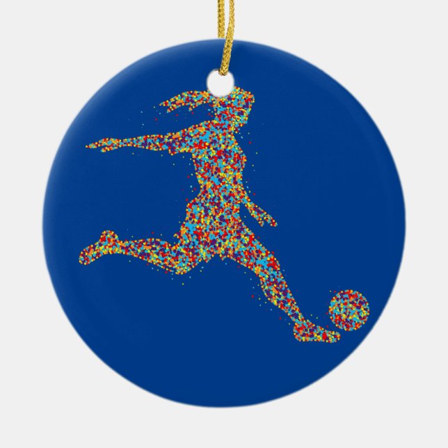 Fotbollsspelare  julgransprydnad keramik (Framsidan)