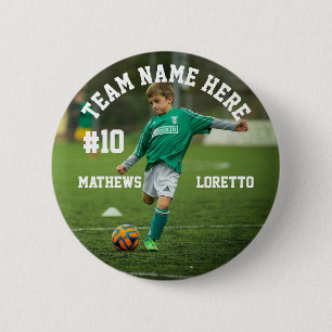 Fotbollsspelare Lägg till namn nummer lag och foto Knapp