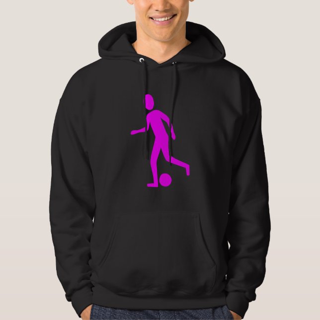 Fotbollsspelare - Magenta Sweatshirt Med Luva (Framsida)