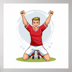 Fotbollsspelare man poster