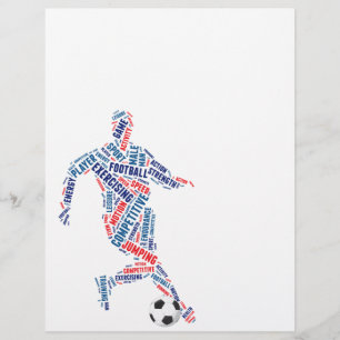 Fotbollsspelare med boll reklamblad