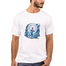 Fotbollsspelare Moon Skyline Blue Sports Art