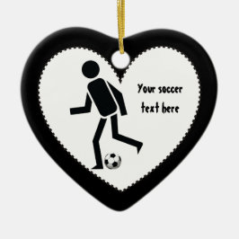 Fotbollsspelare och boll anpassningsbar-gåva julgransprydnad keramik