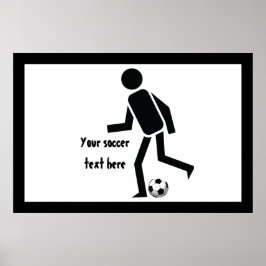 Fotbollsspelare och boll anpassningsbar-gåva poster