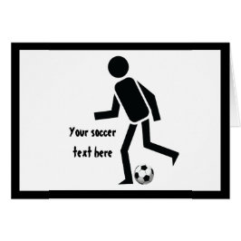 Fotbollsspelare och boll anpassningsbar-kort hälsningskort