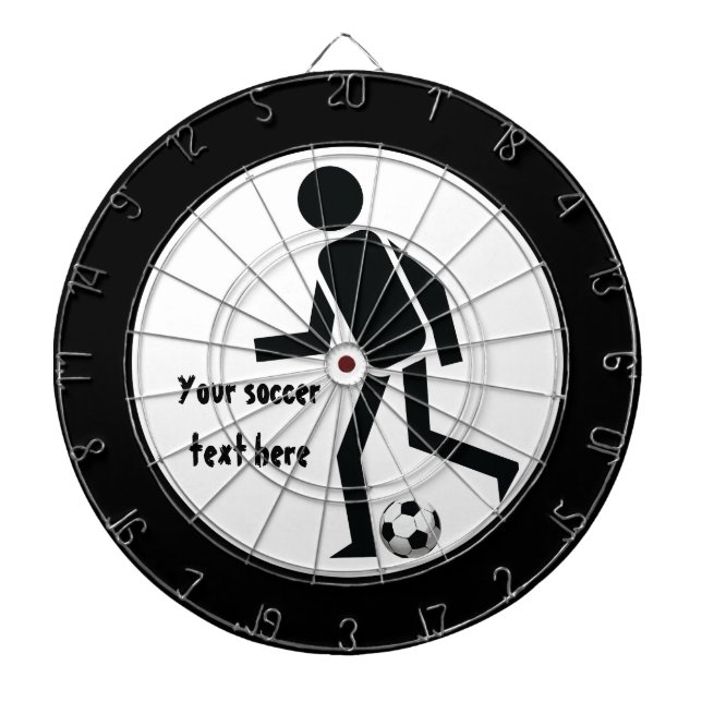 Fotbollsspelare och boll anpassningsbar piltavla (Framsidan)