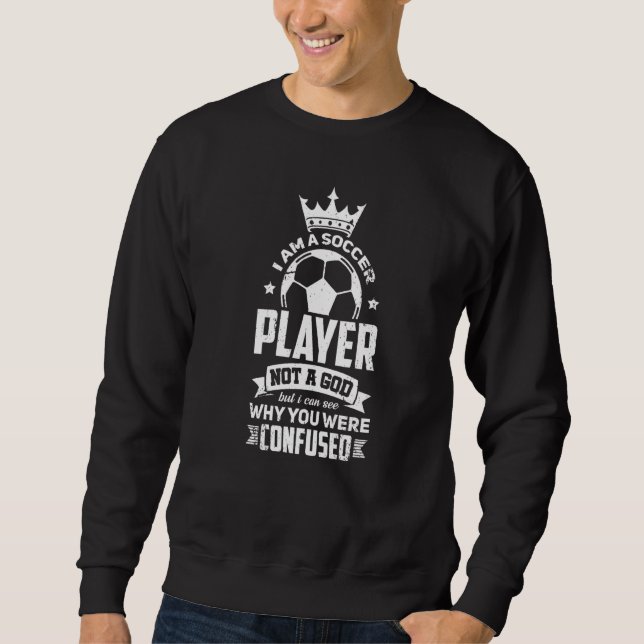 Fotbollsspelare och tränare inte en Gud Lång Ärmad Tröja (Framsida)