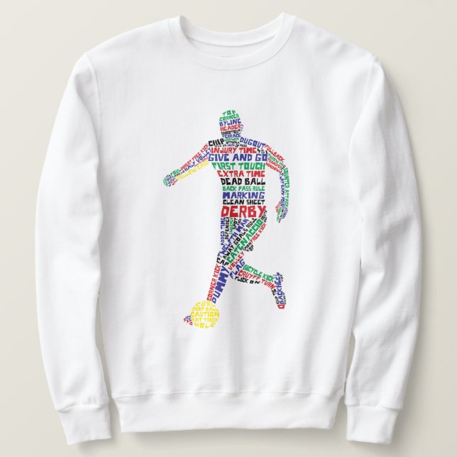 Fotbollsspelare Ord Art Långärmad Tröja (Design framsida)