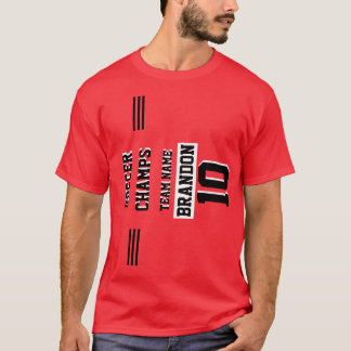 fotbollsspelare, personlig röd t shirt