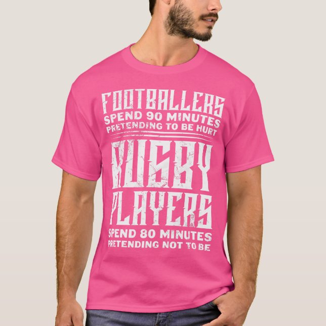 Fotbollsspelare Rugby Players Rugger Sports Team D T Shirt (Framsida)