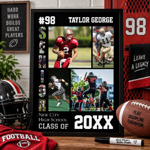 Fotbollsspelare Senior Night Gymnasium Poster