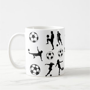 Fotbollsspelare - Silhouette-fotboll Kaffemugg