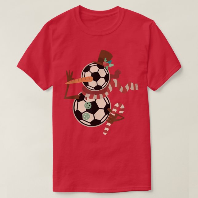 Fotbollsspelare Snögubbe Julafton PJs jul Pajamas  T Shirt (Design framsida)