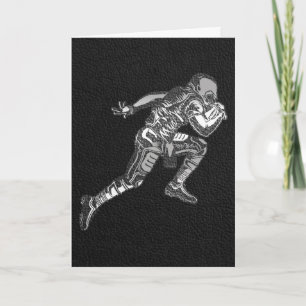 Fotbollsspelare som springer quarterback svart sil kort