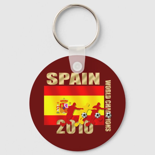 Fotbollsspelare Spanien 2010 Bend it Futbol Art Nyckelring (Framsida)