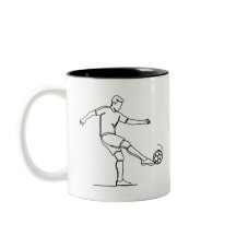 Fotbollsspelare Spark Linje Art Fotbollsmugg