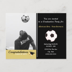 Fotbollsspelare studenten Photo party Vykort
