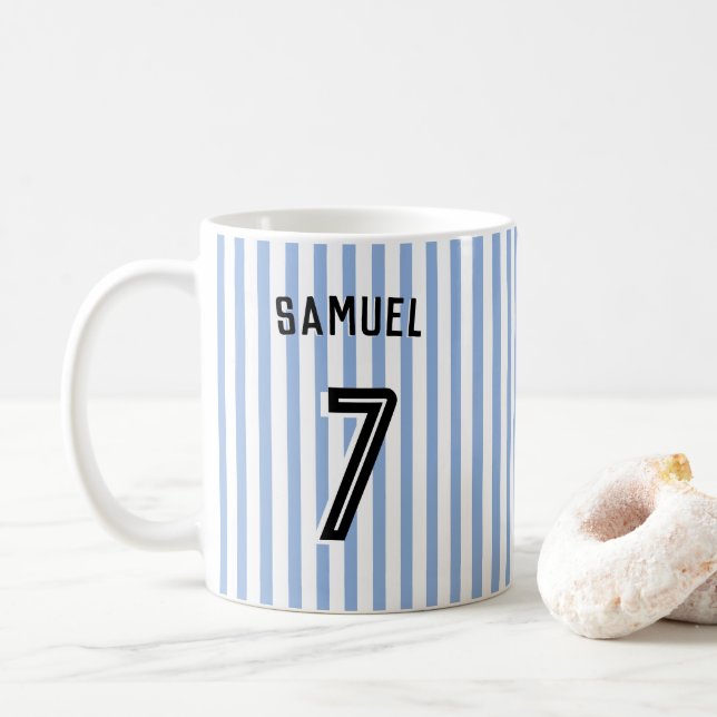 Fotbollsspelaren Anpassningsbar Player och nummer Kaffemugg (Med munk)