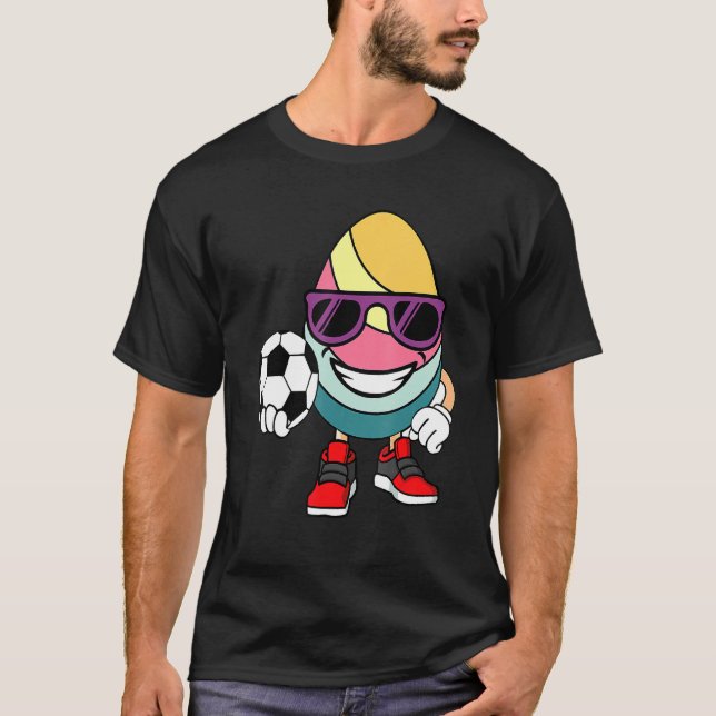 Fotbollsspelaren Egg Påsk Day Funny Sports Boys K T Shirt (Framsida)