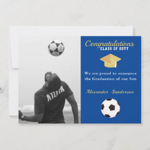 Fotbollsspelaren studenten Photo Announce Meddelande