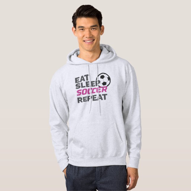 Fotbollsspelarens eat-viloläge Upprepa fotsteg Äls Hoodie (Hel framsida)