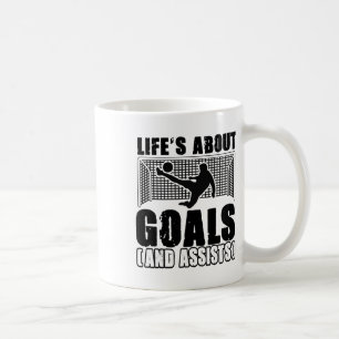 Fotbollsspelarens liv handlar om mål och det är ro kaffemugg