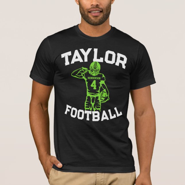 Fotbollsspelarens namn och nummer t shirt (Framsida)