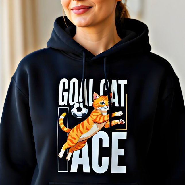 Fotbollsspelarepresent Cute Goal Cat Ace Design T Shirt (Skapare uppladdad)