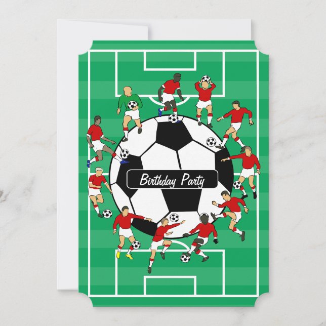 Fotbollsspelares födelsedagsfestinbjudningar inbjudningar (Framsida)