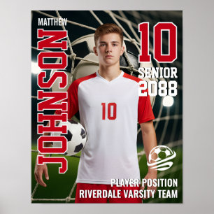 Fotbollsspelarlag Foto Anpassade Sporter Senior Poster
