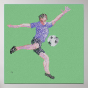 Fotbollsspelarteckning Poster