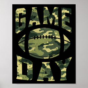 Fotbollsspelets speldag Camo Flagga Patriotic Usa Poster
