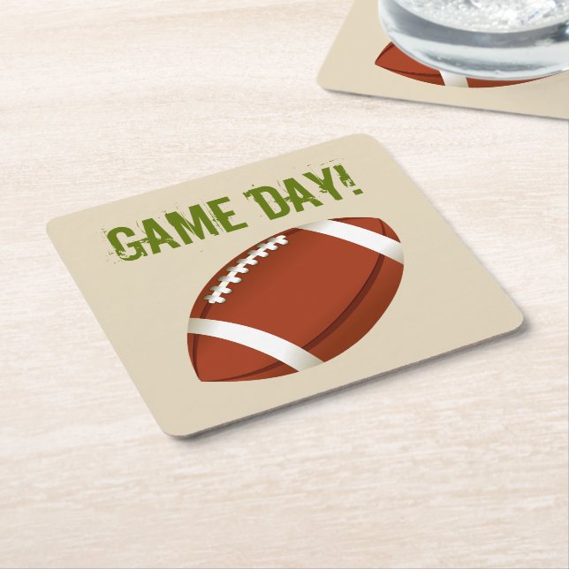 Fotbollsspelsdagen Toppen Fläkt Underlägg Papper Kvadrat (Vinklad)