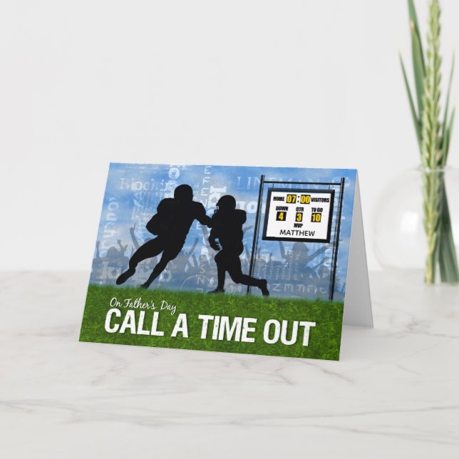 Fotbollssport Themmed Fars dag med Namn Kort (Framsida)