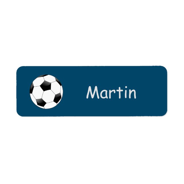 Fotbollssportens namn-barnsetikett returadress etikett (Framsidan)